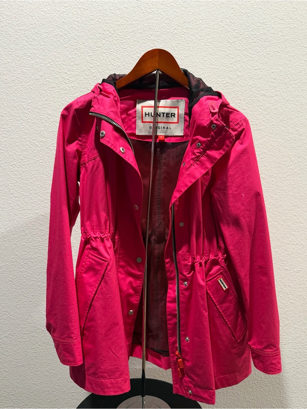 Hunter Women's Hot Pink Hooded Trench Coat